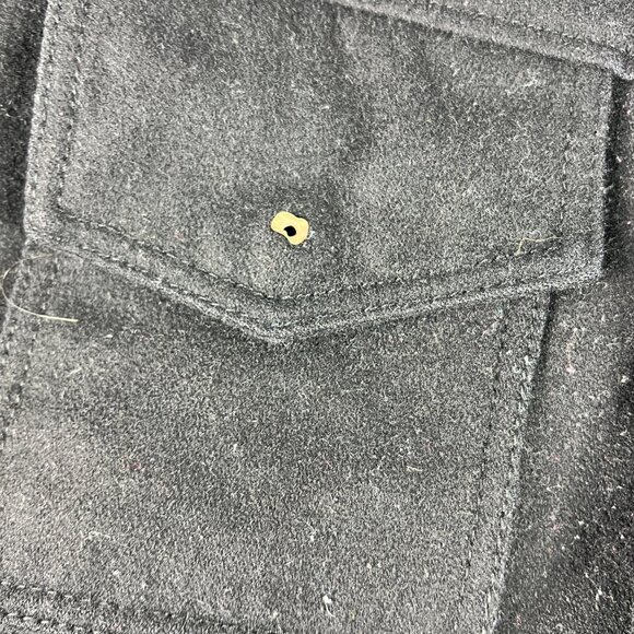 Schott Jacket Men's Extra Large Black Faded Wool Blend Full Zip Bomber Pockets - Picture 4 of 16